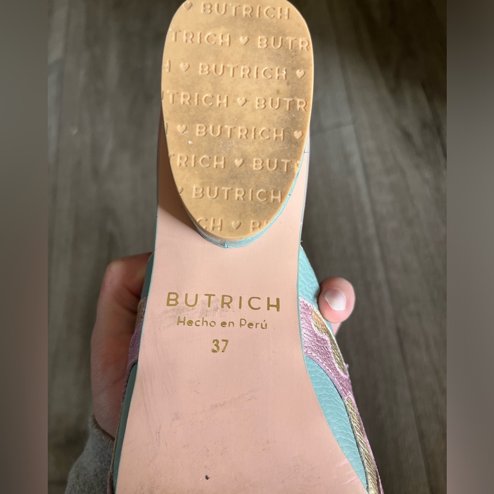 Butrich snake Anaconda mule shoes flat size 6.5 (37) women’s designer shoes - Picture 6 of 10